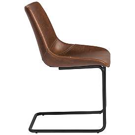Image4 of Flynn Dark Brown Leatherette Side Chairs Set of 2 more views