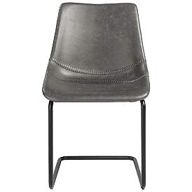 Image5 of Flynn Dark Gray Leatherette Side Chairs Set of 2 more views
