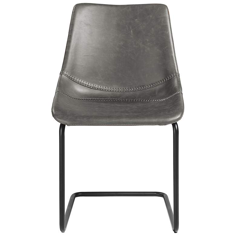 Image 5 Flynn Dark Gray Leatherette Side Chairs Set of 2 more views