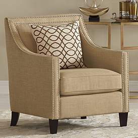 Image1 of Flynn Heirloom Camel and Nailhead Trim Upholstered Armchair