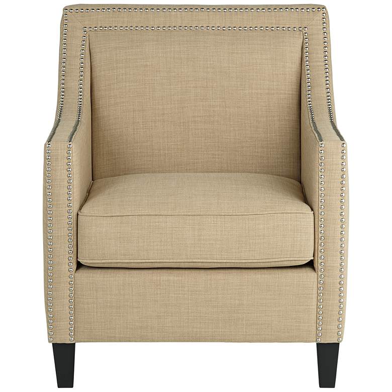 Image 6 Flynn Heirloom Camel and Nailhead Trim Upholstered Armchair more views