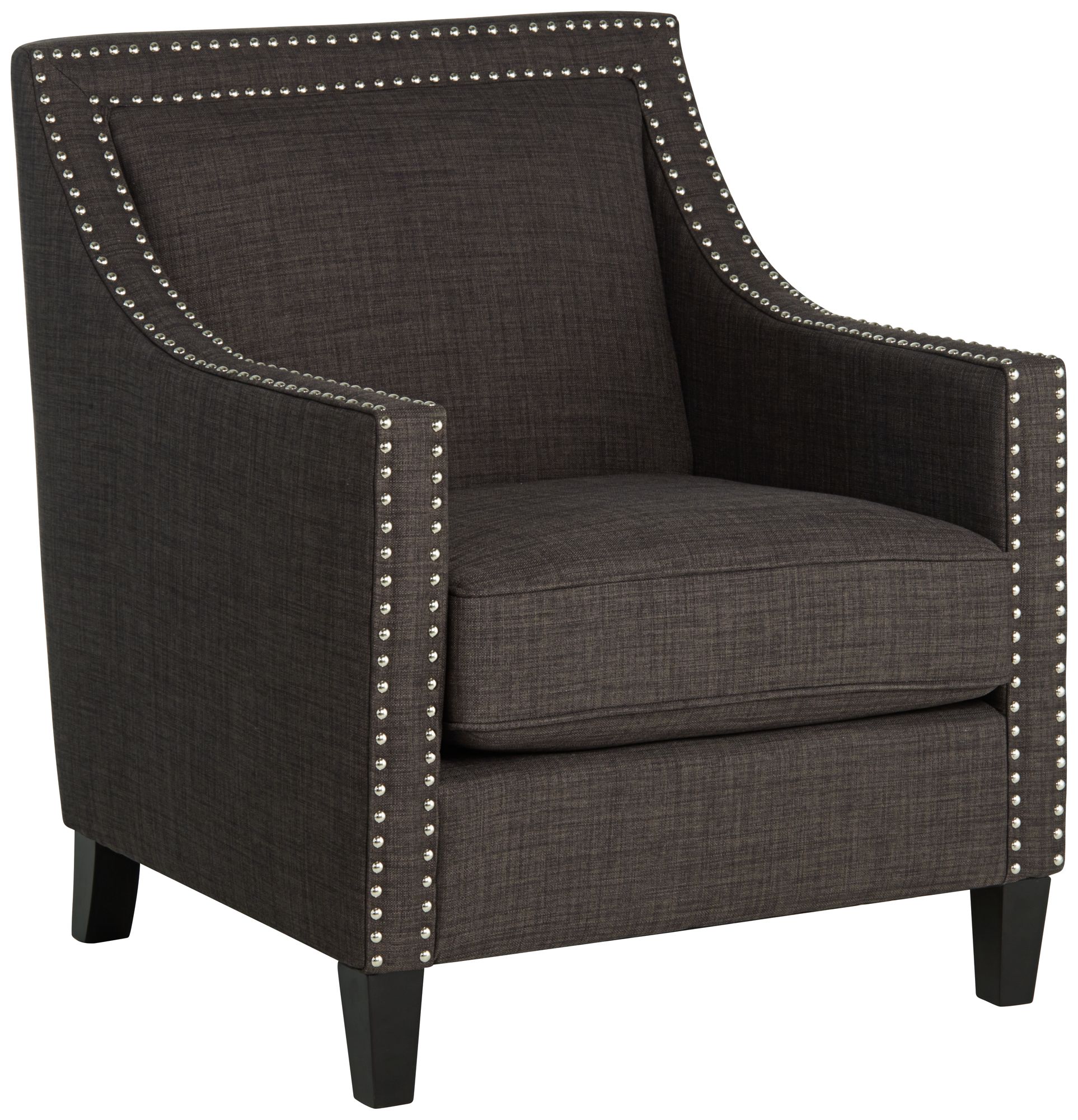 Flynn Heirloom Charcoal Upholstered Armchair 6V643 Lamps Plus