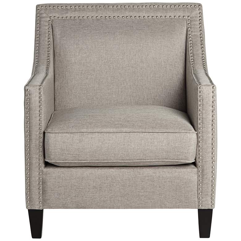 Image 4 Flynn Heirloom Gray Nailhead Trim Upholstered Armchair more views