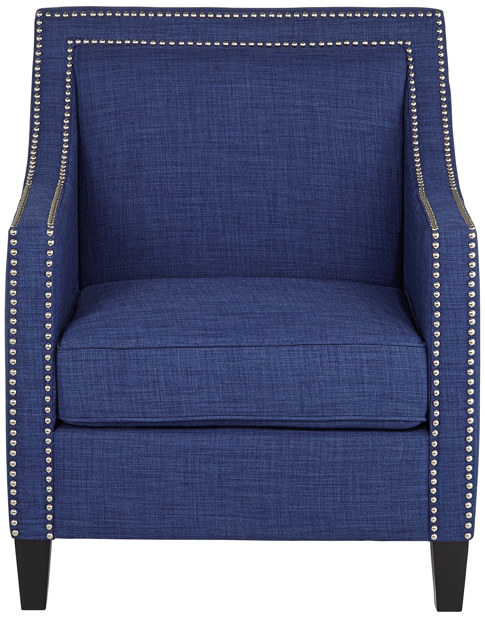 navy blue and white armchair