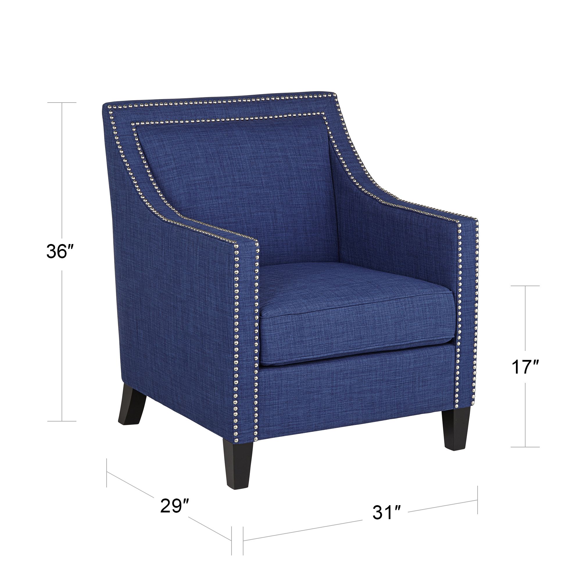 blue studded armchair