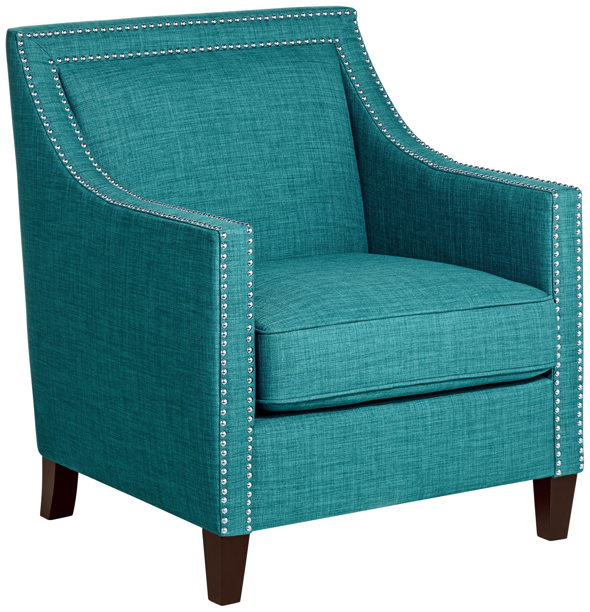 Flynn Teal and Nailhead Trim Upholstered Armchair 4Y556 Lamps