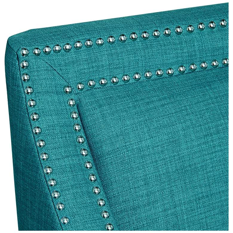 Image 3 Flynn Teal and Nailhead Trim Upholstered Armchair more views
