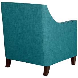 Image5 of Flynn Teal and Nailhead Trim Upholstered Armchair more views