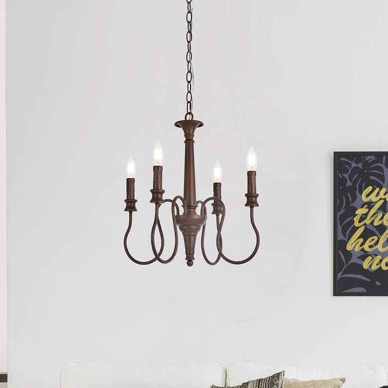 Image 1 Flynx 4 Lts Pendant In Weathered Oak
