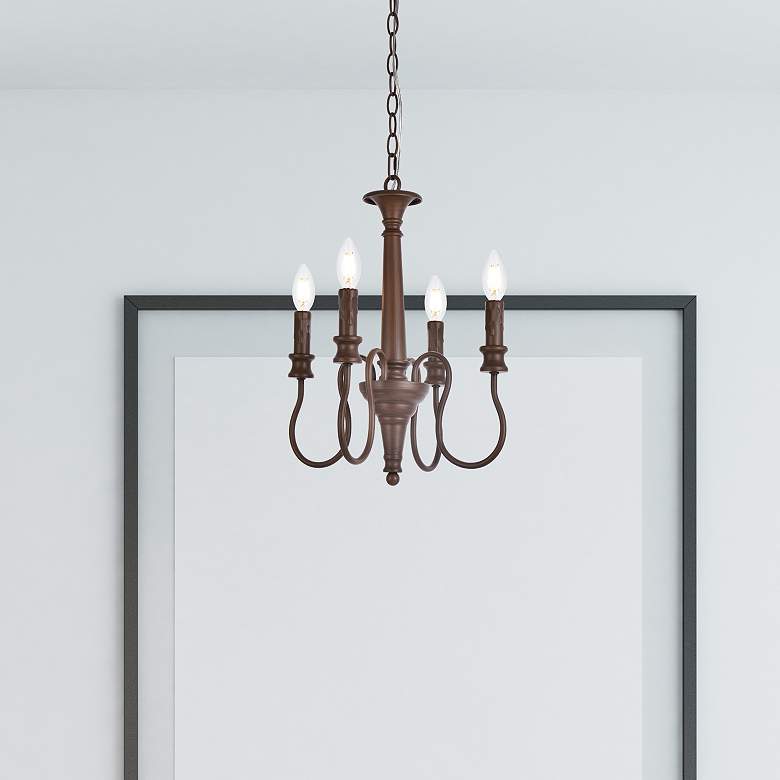 Image 1 Flynx 4 Lts Pendant In Weathered Oak