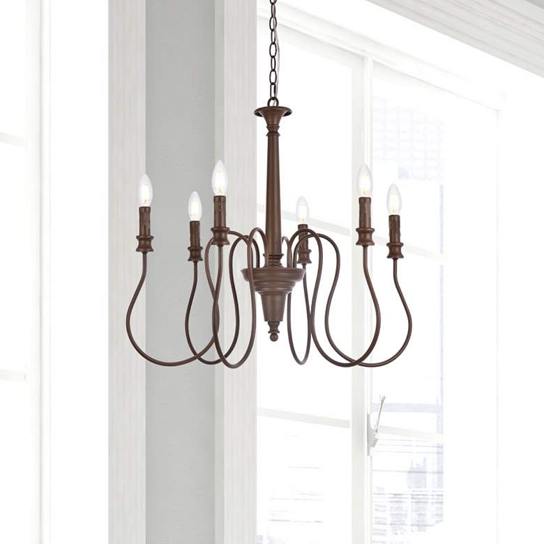 Image 1 Flynx 6 Lts Pendant In Weathered Oak