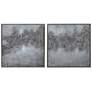 Fog 72" Wide Metallic 2-Piece Framed Canvas Wall Art Set in scene