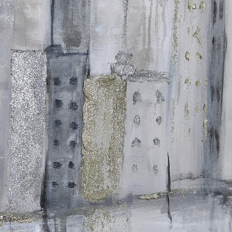 Image 5 Foggy City 40" Wide Textured Metallic Canvas Wall Art more views