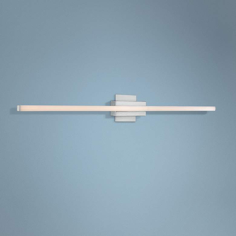 Image 1 Foil 39 1/2" Wide Brushed Aluminum LED Modern Bath Light