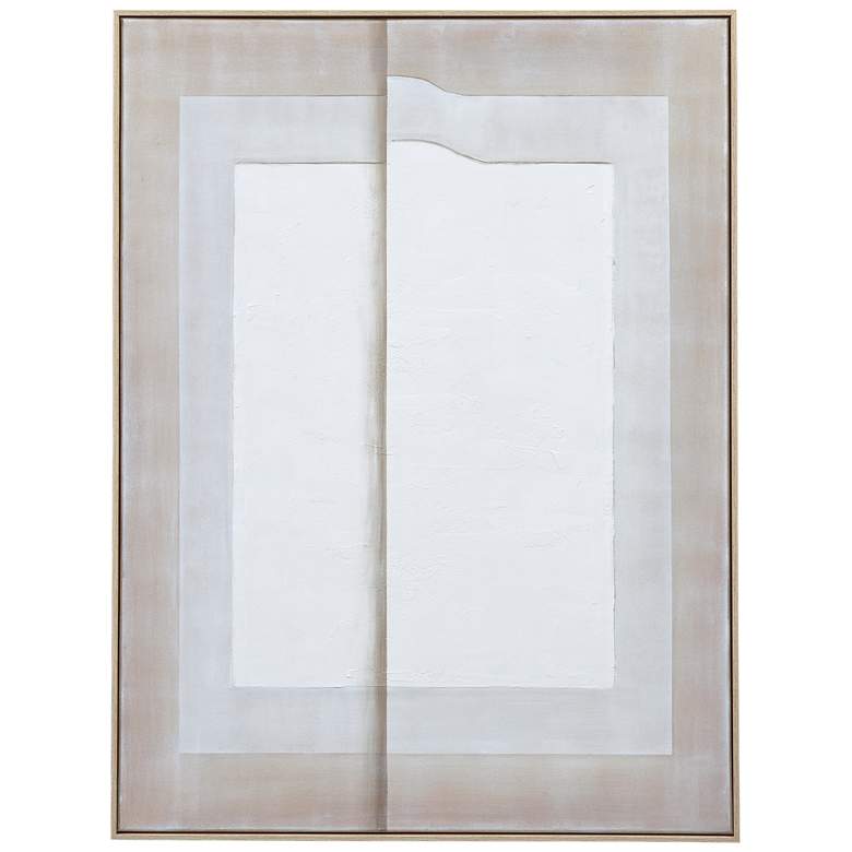 Image 1 Fold II 37" x 49" Taupe Framed Canvas