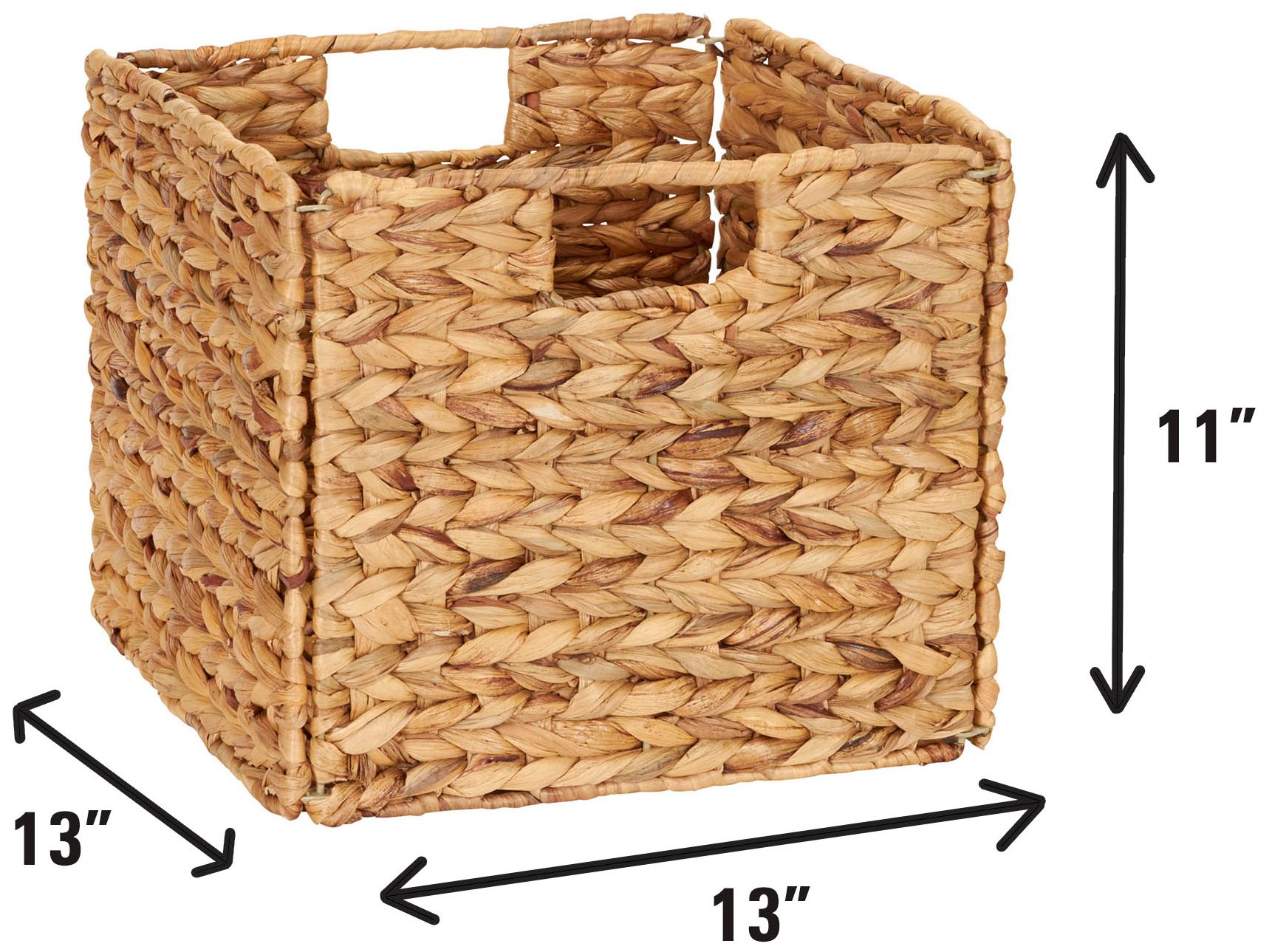 Image 3 Foldable Wicker Storage Bin, Water Hyacinth, Natural more views