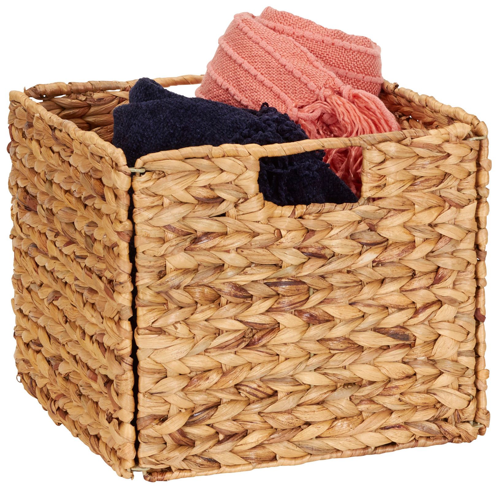 Image 4 Foldable Wicker Storage Bin, Water Hyacinth, Natural more views