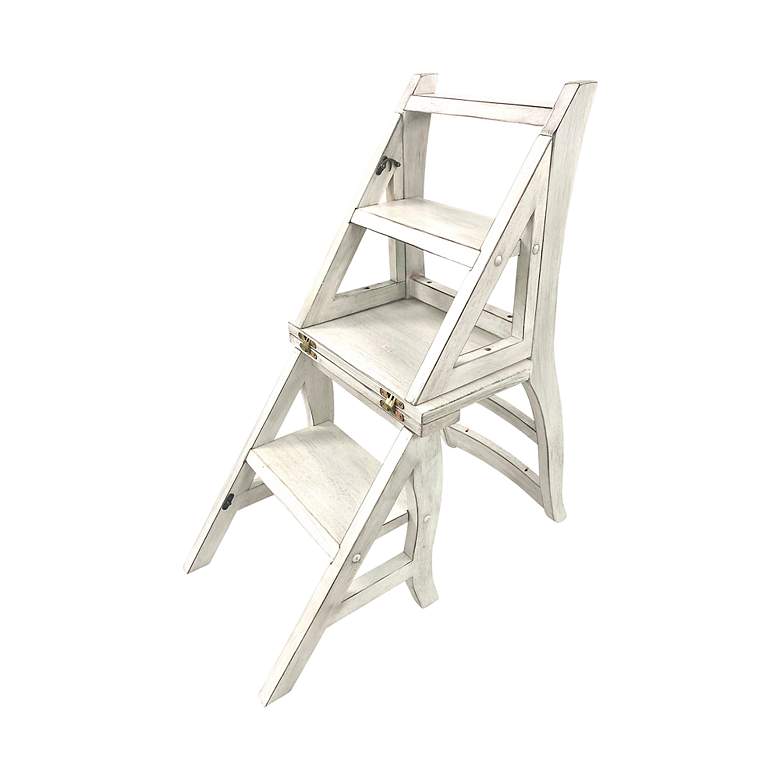 Image 4 Folding Antique White Library Chair more views
