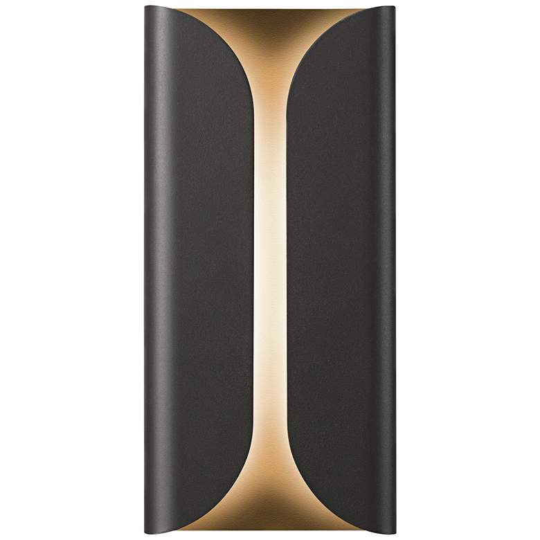 Image 1 Folds 13 3/4" High Textured Bronze Outdoor LED Wall Light