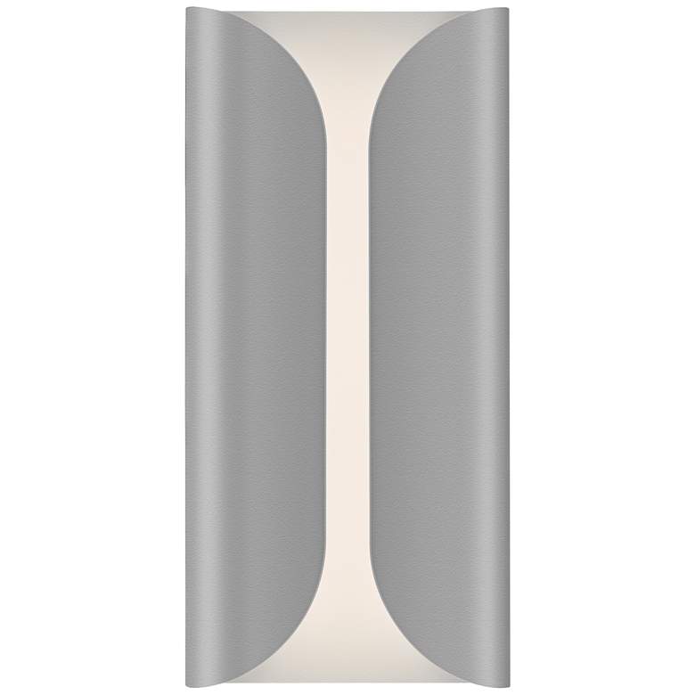 Image 1 Folds 13 3/4 inch High Textured Gray Outdoor LED Wall Light