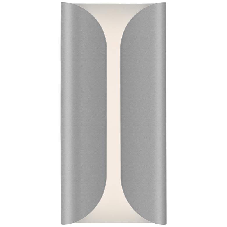 Image 1 Folds 13 3/4" High Textured Gray Outdoor LED Wall Light
