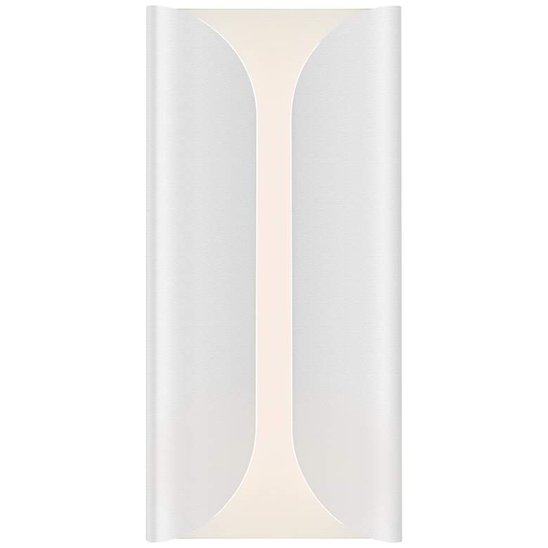 Image 1 Folds 13 3/4 inch High Textured White Outdoor LED Wall Light