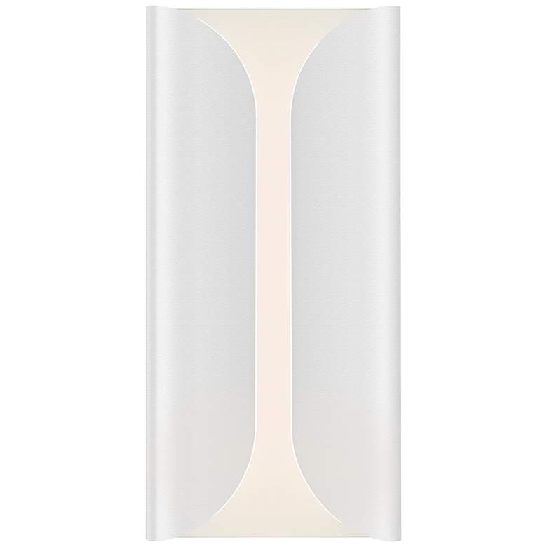 Image 1 Folds 13 3/4" High Textured White Outdoor LED Wall Light