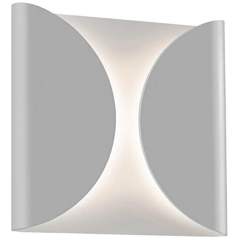 Image 1 Folds 8" High Textured Gray Outdoor LED Wall Light