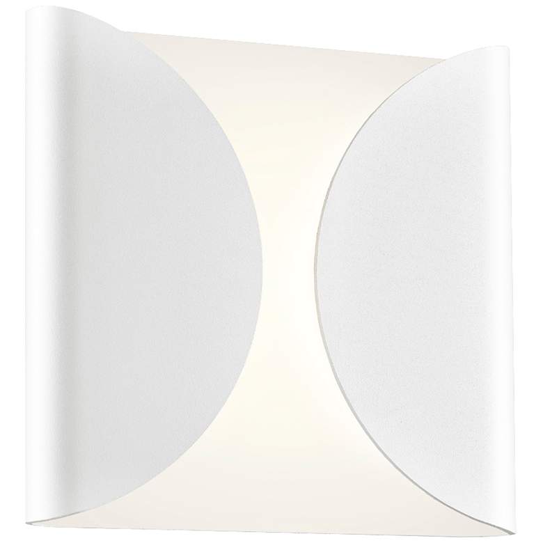 Image 1 Folds 8" High Textured White Outdoor LED Wall Light