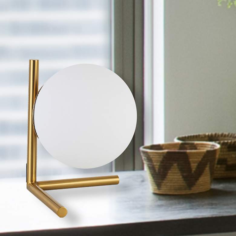 Image 1 Folgar 10.75" High Aged Brass Table Lamp