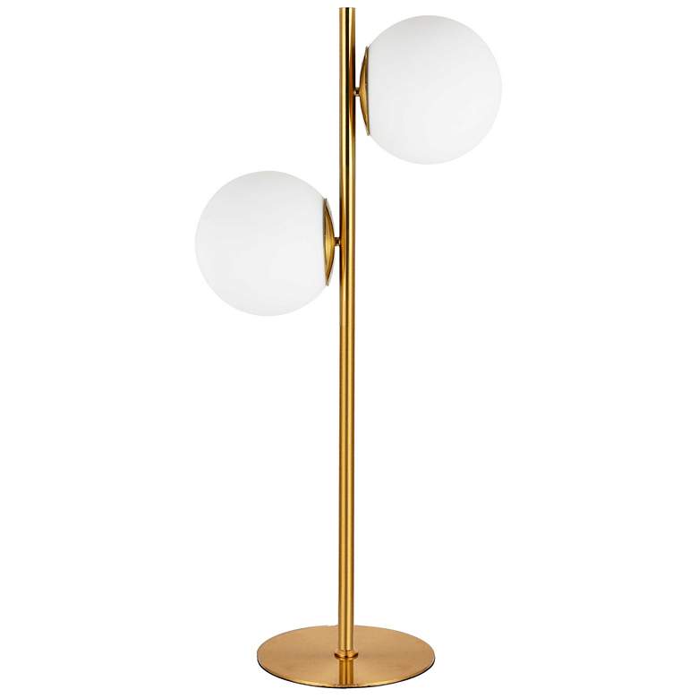 Image 1 Folgar 22 inch High 2 Light Aged Brass Table Lamp