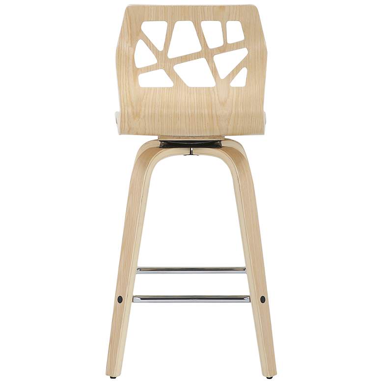 Image 5 Folia 26" Natural Wood Swivel Counter Stools Set of 2 more views