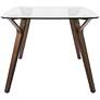 Folia 38 1/2" Wide Clear Glass and Walnut Wood Dining Table