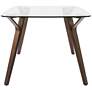 Thumbnail3 of Folia 38 1/2" Wide Clear Glass and Walnut Wood Dining Table more views