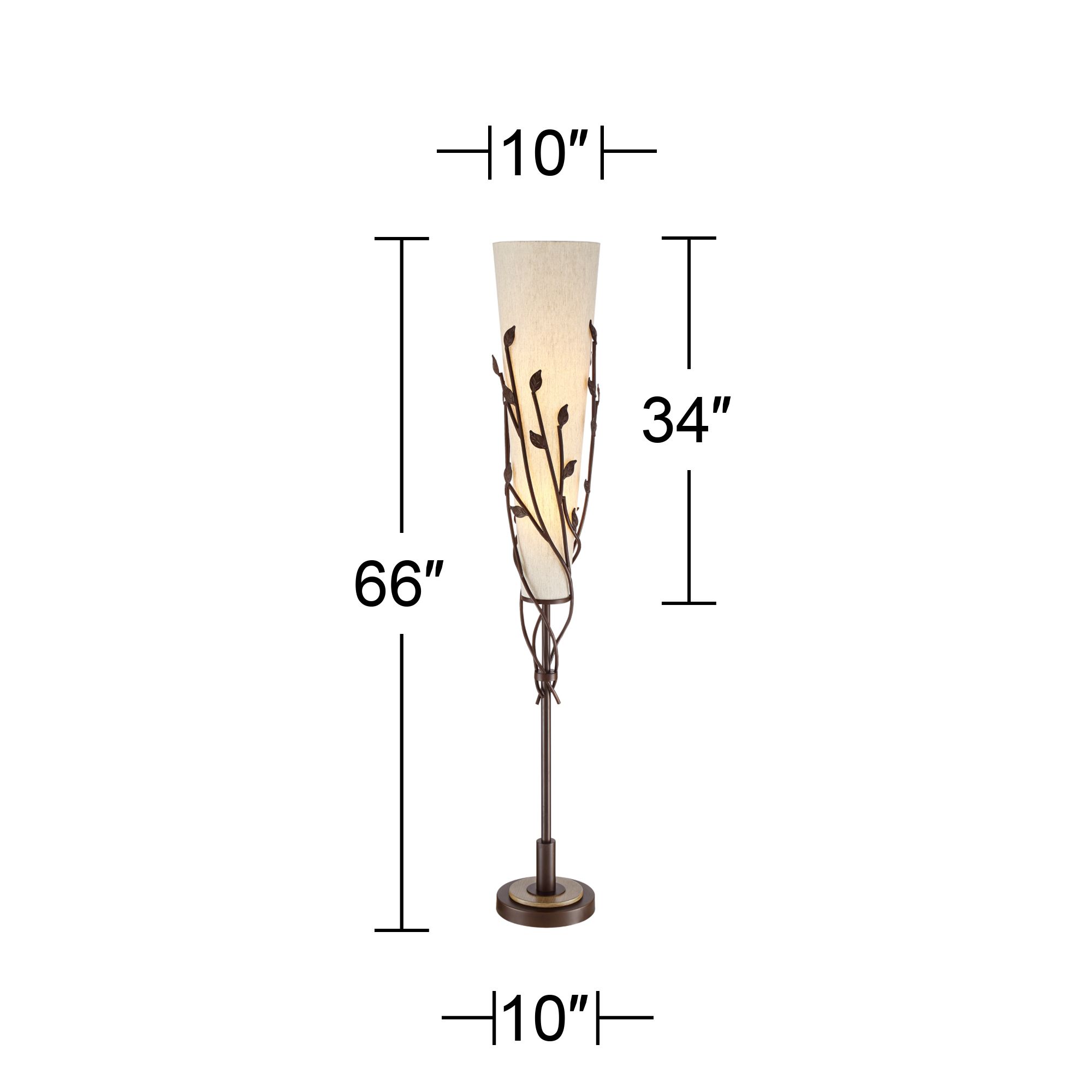 Folia Bronze Organic Vine Uplight Floor Lamp w/ Smart Socket