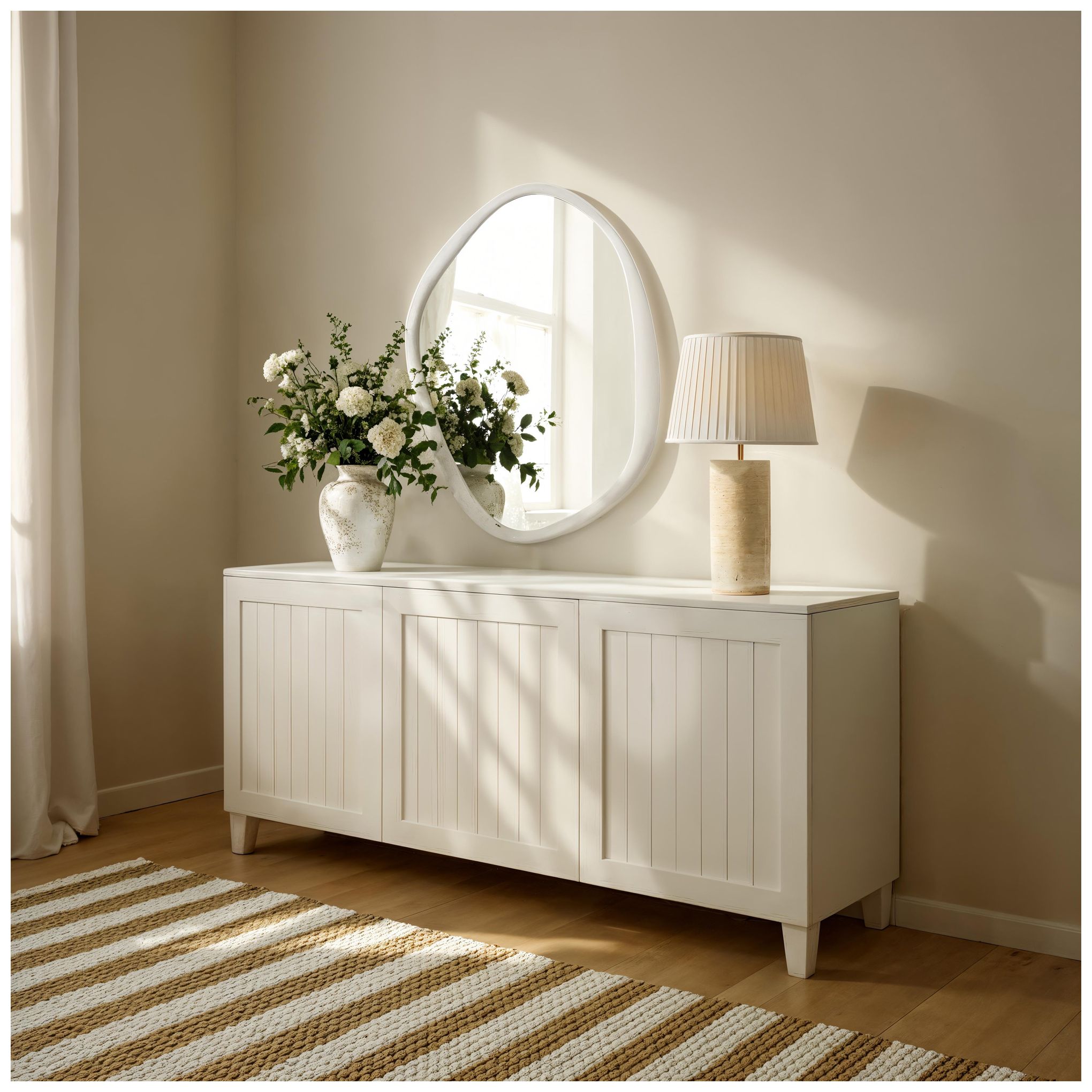 Image 2 Folignio 40" Tall Irregular Mirror, Rice Stone more views