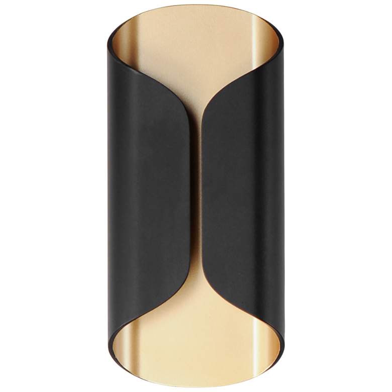 Image 2 Folio 13 3/4" High Black and Gold LED Outdoor Wall Light more views