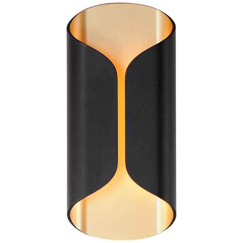 Image 3 Folio 13 3/4" High Black and Gold LED Outdoor Wall Light more views