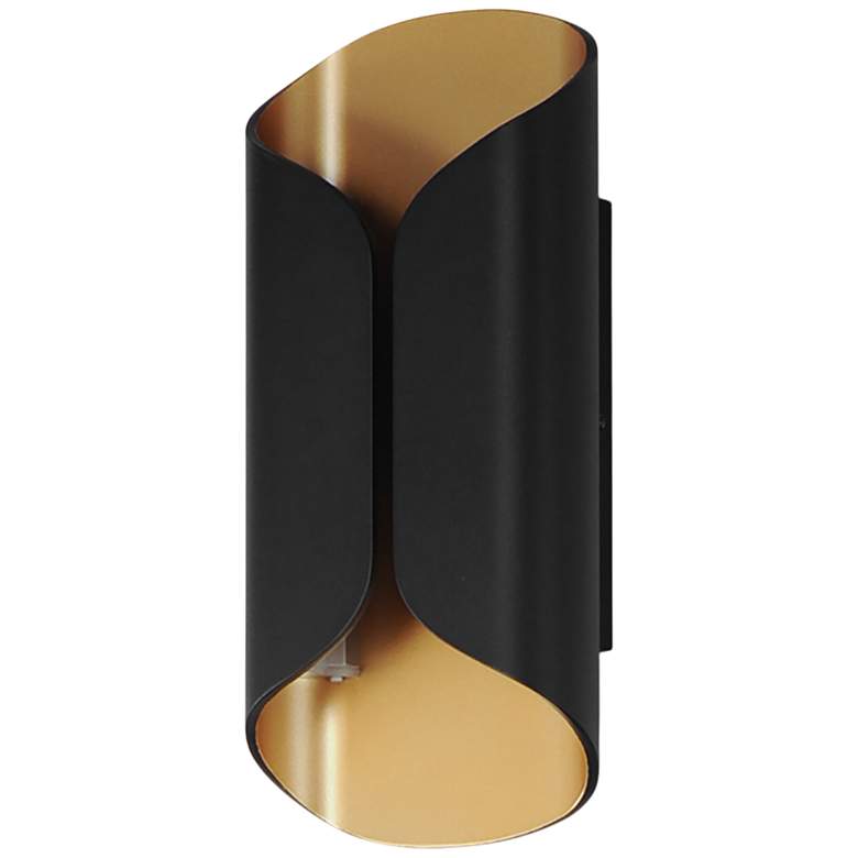 Image 4 Folio 13 3/4" High Black and Gold LED Outdoor Wall Light more views