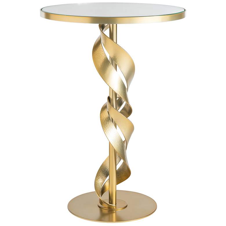 Image 1 Folio 18.4" Wide Glass Top Modern Brass Accent Table