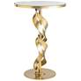 Folio 18.4" Wide Glass Top Modern Brass Accent Table