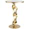Folio 18.4" Wide Glass Top Modern Brass Accent Table