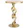 Folio 18.4" Wide Natural Maple Wood Top Modern Brass Accent Table