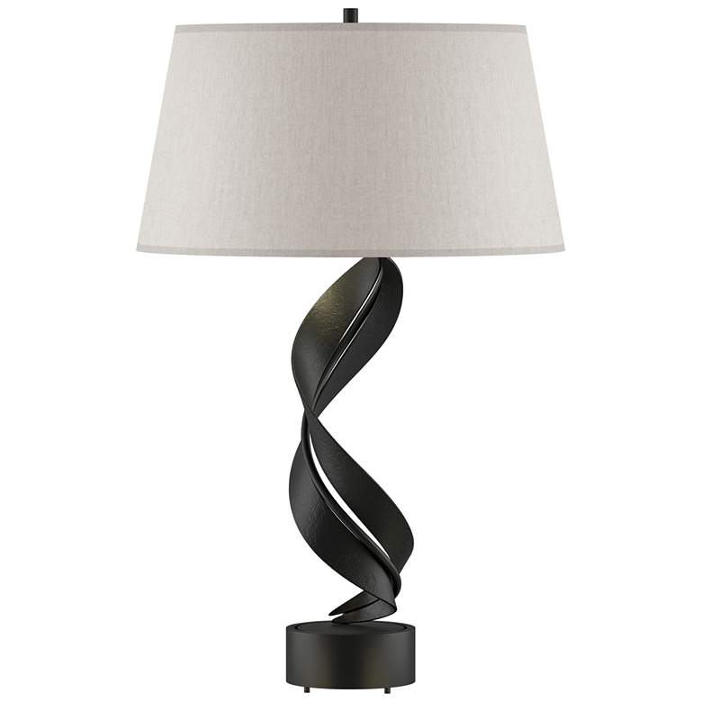 Image 1 Folio 25.1 inch High Black Table Lamp With Flax Shade