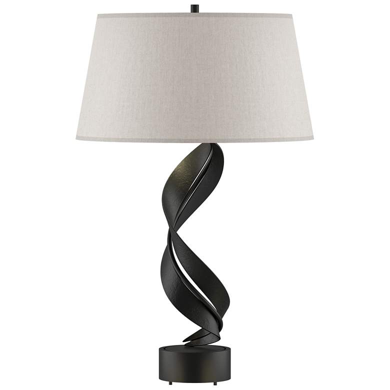 Image 1 Folio 25.1" High Black Table Lamp With Flax Shade
