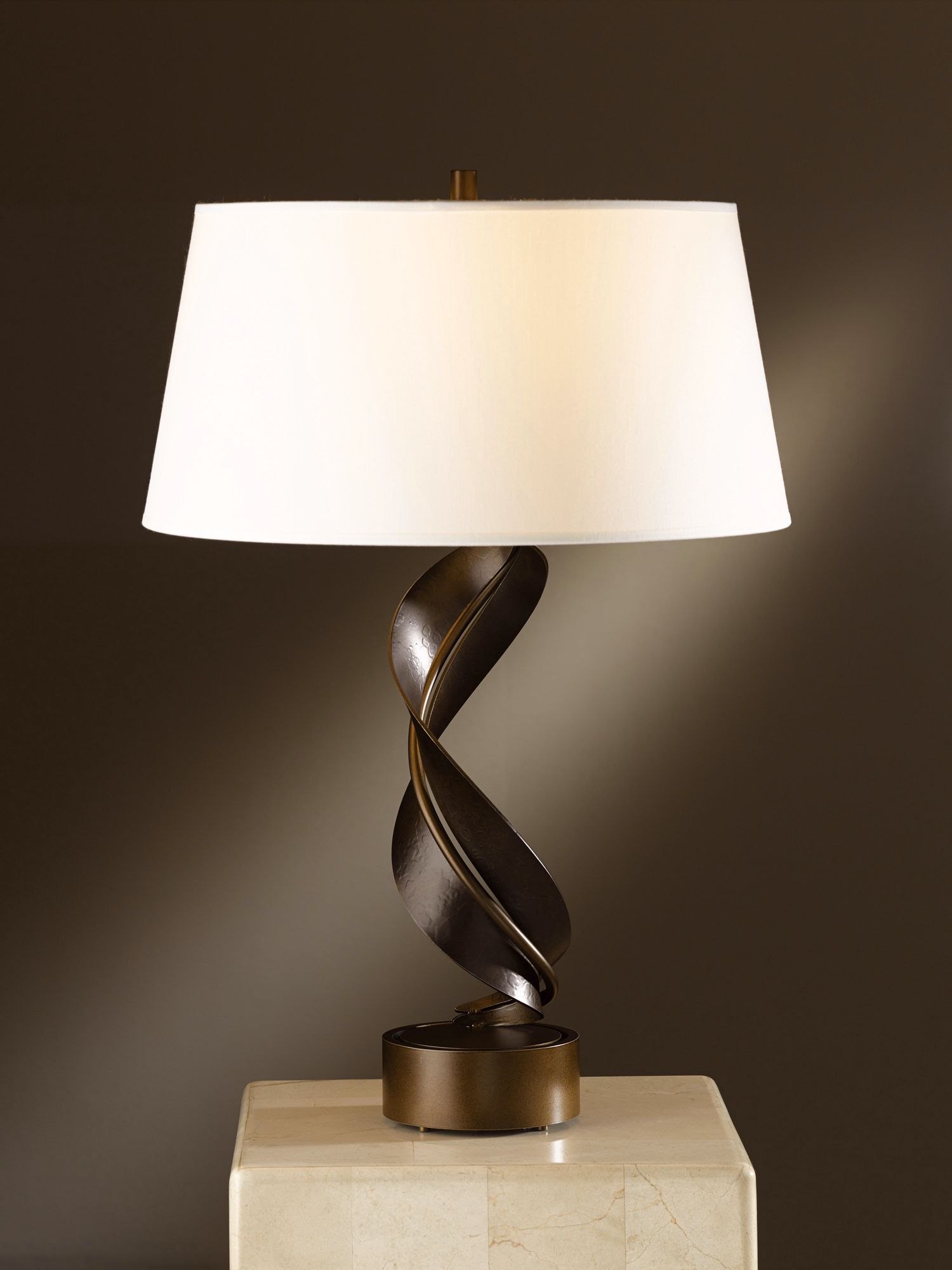 Image 2 Folio 25.1" High Bronze Table Lamp With Natural Anna Shade more views