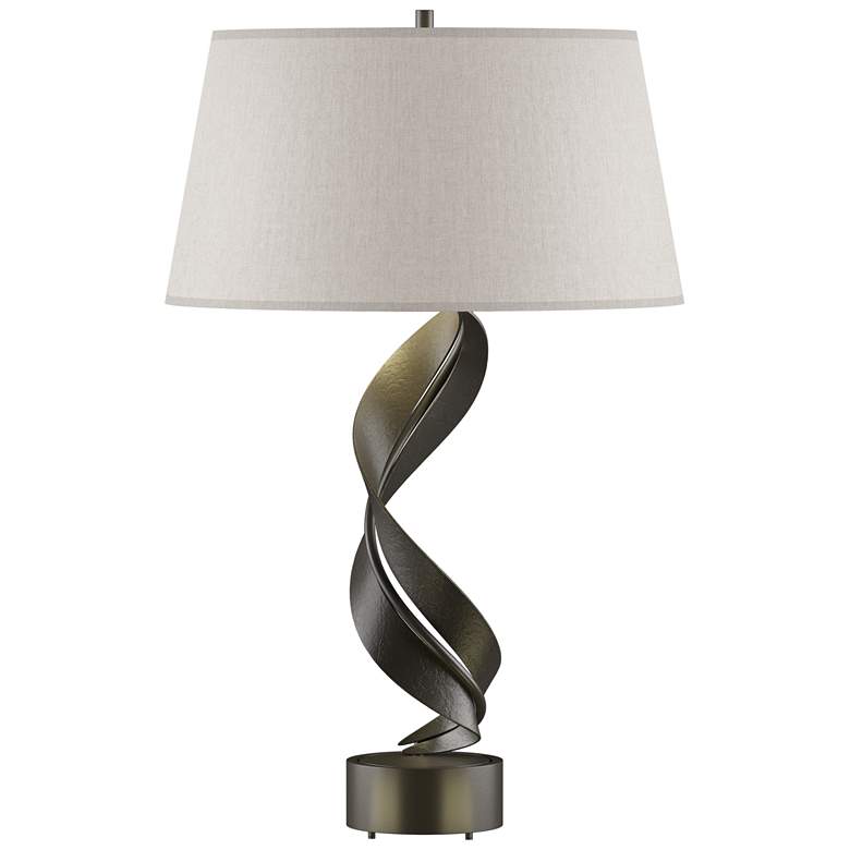 Image 1 Folio 25.1" High Dark Smoke Table Lamp With Flax Shade