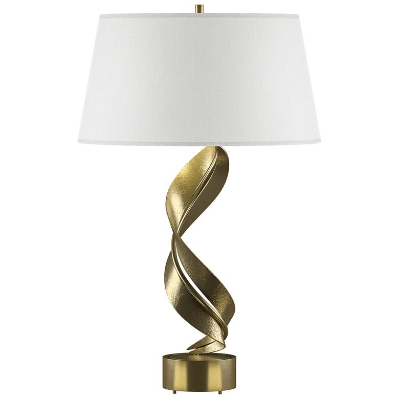 Image 1 Folio 25.1 inch High Modern Brass Table Lamp With Natural Anna Shade