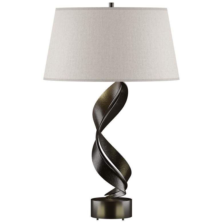 Image 1 Folio 25.1" High Oil Rubbed Bronze Table Lamp With Flax Shade
