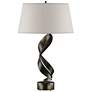 Folio 25.1" High Oil Rubbed Bronze Table Lamp With Flax Shade